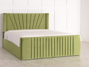 Feray Ottoman Wing Bed - Upholstered Fabric Storage Bed Frame