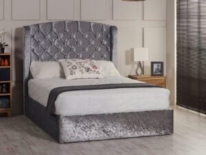Adana Ottoman Wing Bed - Upholstered Fabric Storage Bed Frame