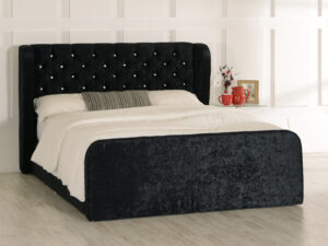 Adelmo Ottoman Wing Bed - Upholstered Fabric Storage Bed Frame