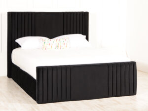Emilia Ottoman Wing Bed - Upholstered Fabric Storage Bed Frame