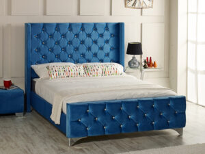 Ferrara Wing Headboard Bed Frame - Upholstered Fabric Bed Frame