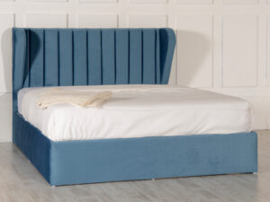 Holly Ottoman Wing Bed - Upholstered Fabric Storage Bed Frame