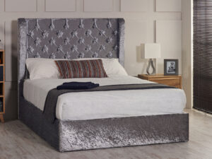 Orchid Ottoman Wing Bed - Upholstered Fabric Storage Bed Frame