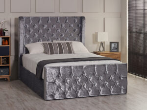 Oxford Ottoman Wing Bed - Upholstered Fabric Storage Bed Frame
