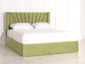 Sawyer Ottoman Wing Bed - Upholstered Fabric Storage Bed Frame