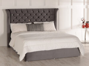 Sienna Ottoman Wing Bed - Upholstered Fabric Storage Bed Frame