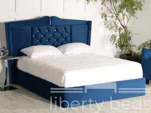 Alessia Ottoman Wing Bed - Upholstered Fabric Storage Bed Frame