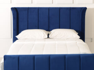 Catania Wing Design Headboard - Fabric Upholstered Floor Standing Headboard