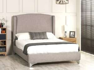 County Wing Headboard Bed Frame - Upholstered Fabric Bed Frame