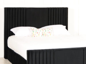 Emilia Wing Design Headboard - Fabric Upholstered Floor Standing Headboard