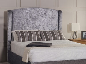 Seville Wing Design Headboard - Fabric Upholstered Floor Standing Headboard